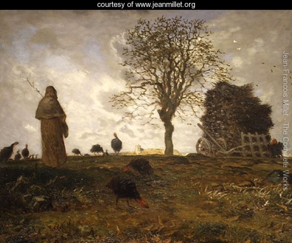 Autumn-Landscape-With-A-Flock-Of-Turkeys